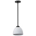 Mini Pendant Nuvo 60-8012 Collins - 8 Inch Mini Pendant - Ceramic with Silver Accents - Matte Black Finish Nuvo