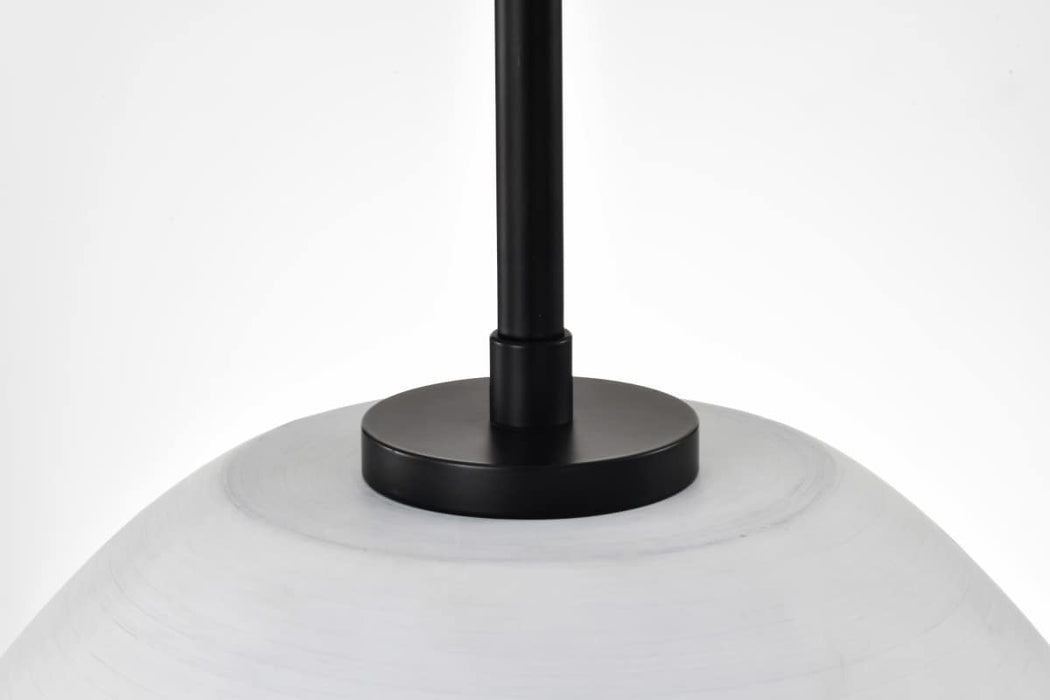 Pendant Nuvo 60-8013 Collins - 14 Inch Pendant - Ceramic with Silver Accents - Matte Black Finish Nuvo