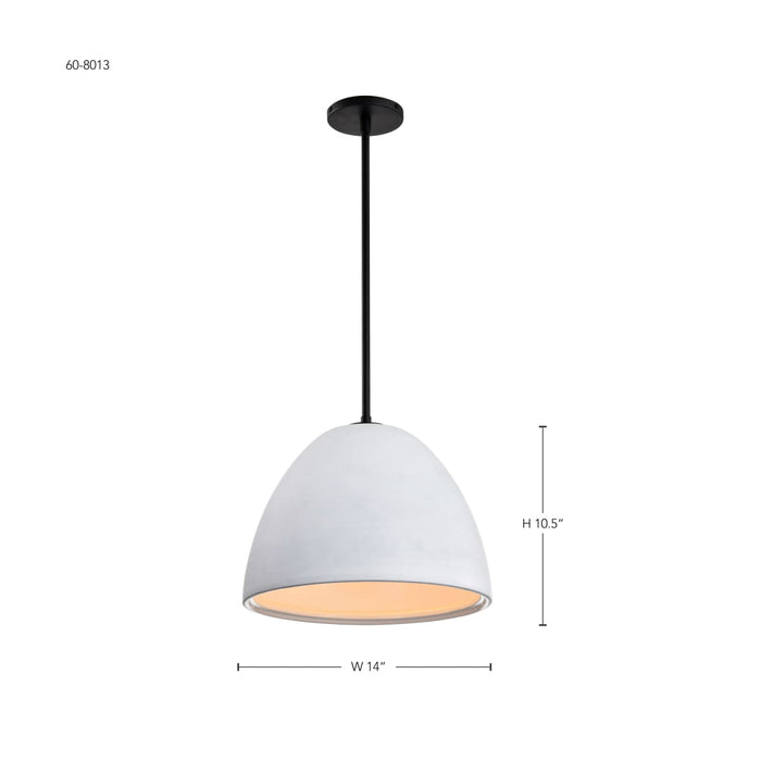 Pendant Nuvo 60-8013 Collins - 14 Inch Pendant - Ceramic with Silver Accents - Matte Black Finish Nuvo