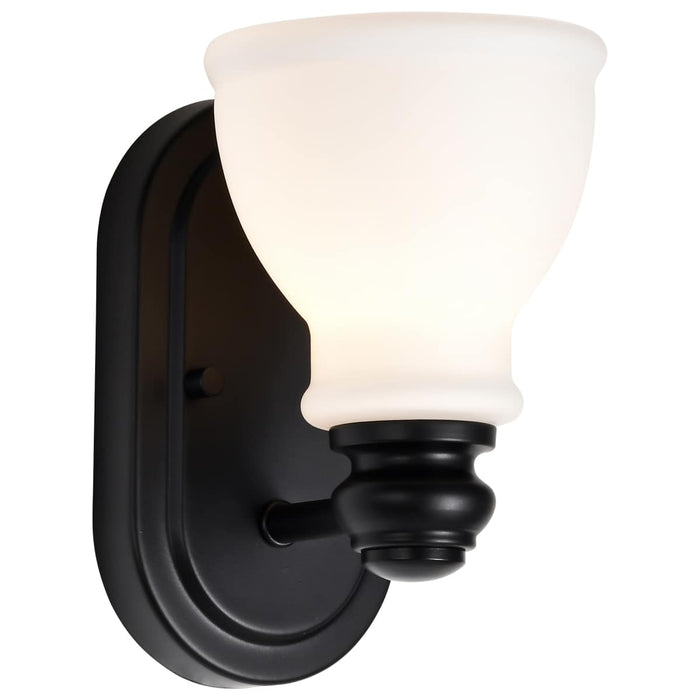 Vanity Nuvo 60-8021 Russel - 1 Light Vanity - Matte Black with Satin White Glass Nuvo