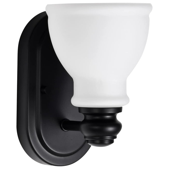 Vanity Nuvo 60-8021 Russel - 1 Light Vanity - Matte Black with Satin White Glass Nuvo