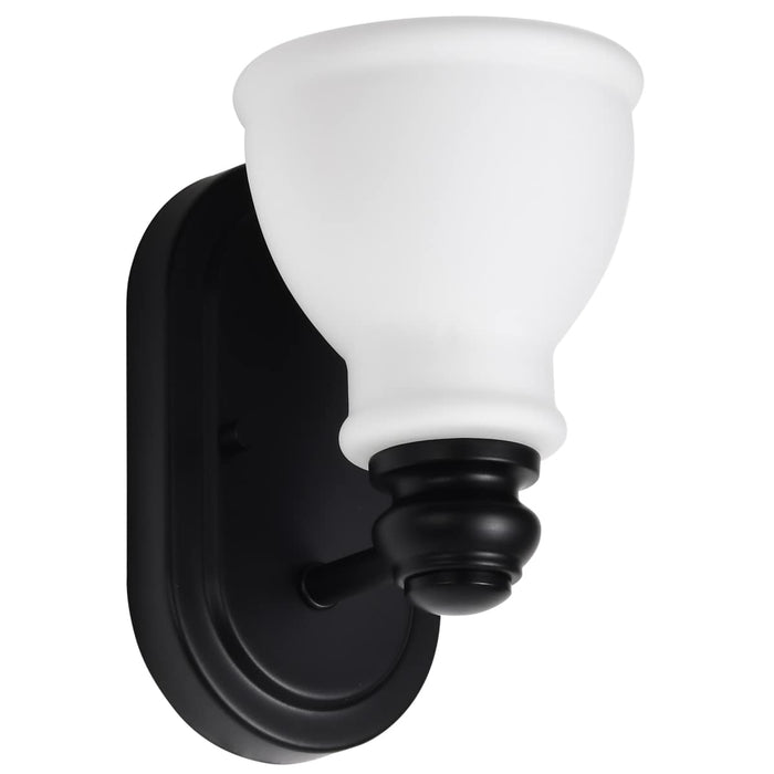 Vanity Nuvo 60-8021 Russel - 1 Light Vanity - Matte Black with Satin White Glass Nuvo