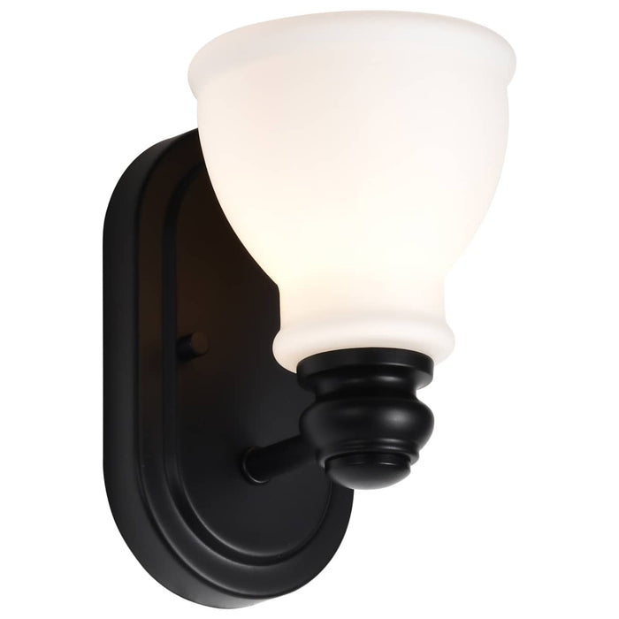 Vanity Nuvo 60-8021 Russel - 1 Light Vanity - Matte Black with Satin White Glass Nuvo