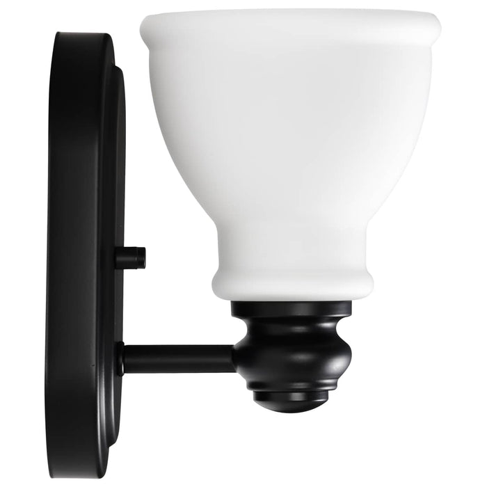 Vanity Nuvo 60-8021 Russel - 1 Light Vanity - Matte Black with Satin White Glass Nuvo