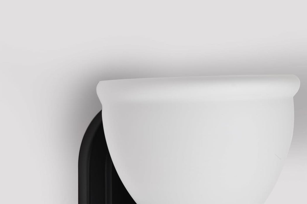 Vanity Nuvo 60-8021 Russel - 1 Light Vanity - Matte Black with Satin White Glass Nuvo