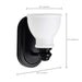 Vanity Nuvo 60-8021 Russel - 1 Light Vanity - Matte Black with Satin White Glass Nuvo