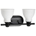 Vanity Nuvo 60-8022 Russel - 2 Light Vanity - Matte Black with Satin White Glass Nuvo