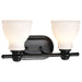 Vanity Nuvo 60-8022 Russel - 2 Light Vanity - Matte Black with Satin White Glass Nuvo
