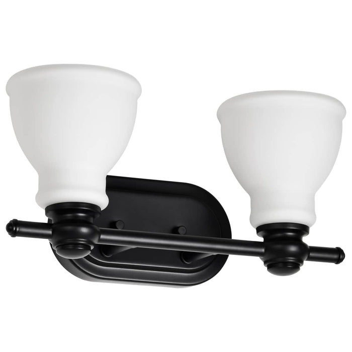 Vanity Nuvo 60-8022 Russel - 2 Light Vanity - Matte Black with Satin White Glass Nuvo