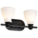 Vanity Nuvo 60-8022 Russel - 2 Light Vanity - Matte Black with Satin White Glass Nuvo