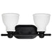 Vanity Nuvo 60-8022 Russel - 2 Light Vanity - Matte Black with Satin White Glass Nuvo
