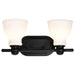 Vanity Nuvo 60-8022 Russel - 2 Light Vanity - Matte Black with Satin White Glass Nuvo