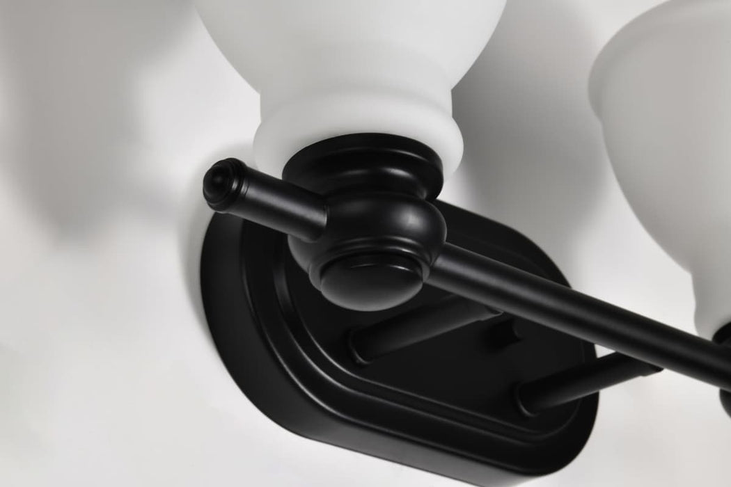 Vanity Nuvo 60-8022 Russel - 2 Light Vanity - Matte Black with Satin White Glass Nuvo