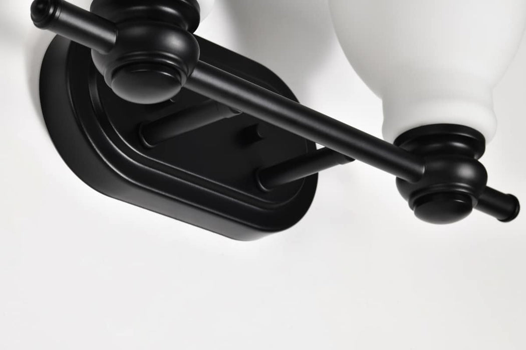 Vanity Nuvo 60-8022 Russel - 2 Light Vanity - Matte Black with Satin White Glass Nuvo