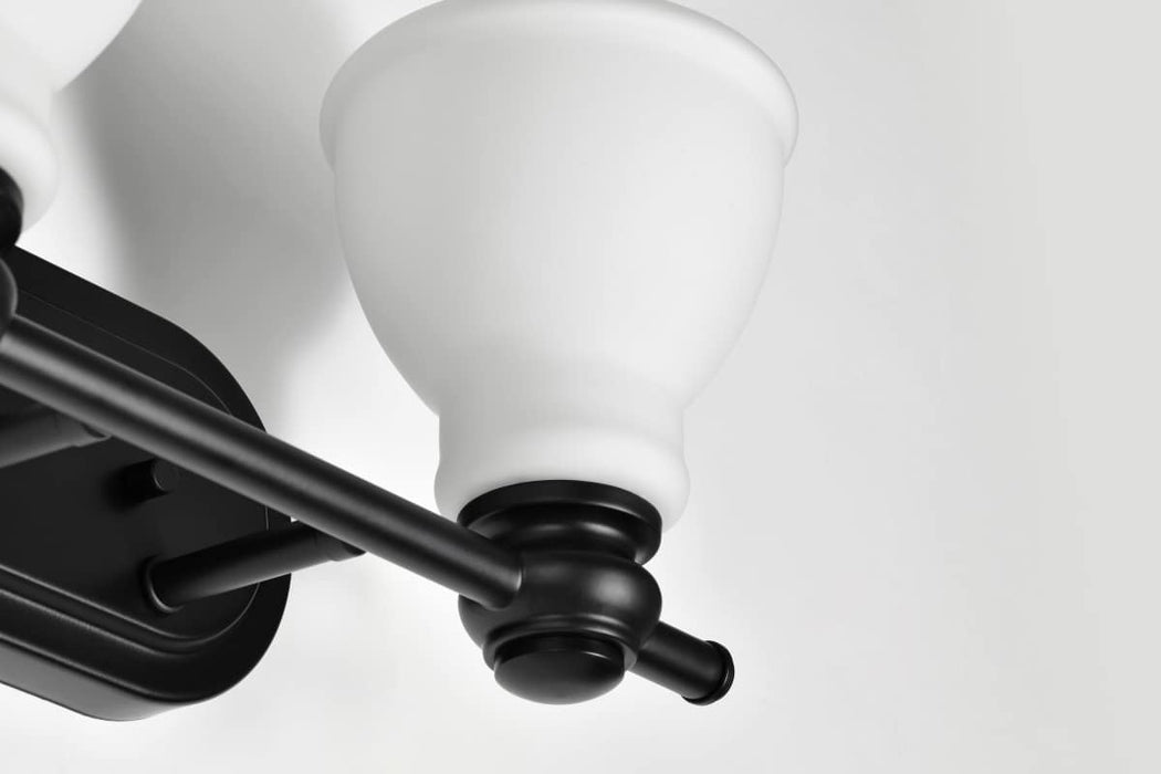 Vanity Nuvo 60-8022 Russel - 2 Light Vanity - Matte Black with Satin White Glass Nuvo