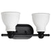 Vanity Nuvo 60-8022 Russel - 2 Light Vanity - Matte Black with Satin White Glass Nuvo