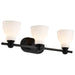 Vanity Nuvo 60-8023 Russel - 3 Light Vanity - Matte Black with Satin White Glass Nuvo