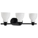 Vanity Nuvo 60-8023 Russel - 3 Light Vanity - Matte Black with Satin White Glass Nuvo