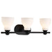 Vanity Nuvo 60-8023 Russel - 3 Light Vanity - Matte Black with Satin White Glass Nuvo