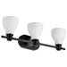 Vanity Nuvo 60-8023 Russel - 3 Light Vanity - Matte Black with Satin White Glass Nuvo