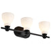 Vanity Nuvo 60-8023 Russel - 3 Light Vanity - Matte Black with Satin White Glass Nuvo