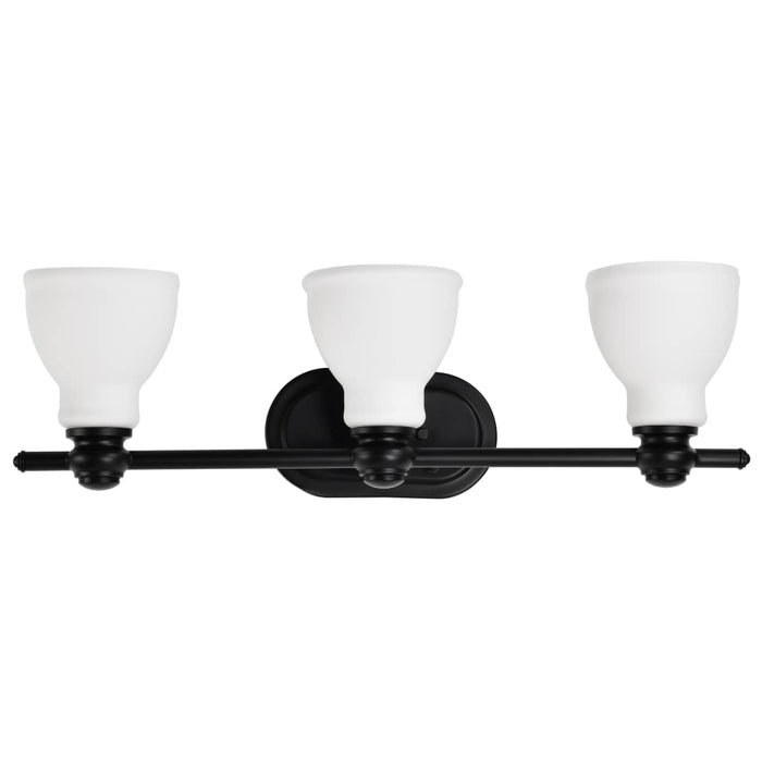 Vanity Nuvo 60-8023 Russel - 3 Light Vanity - Matte Black with Satin White Glass Nuvo