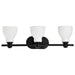 Vanity Nuvo 60-8023 Russel - 3 Light Vanity - Matte Black with Satin White Glass Nuvo