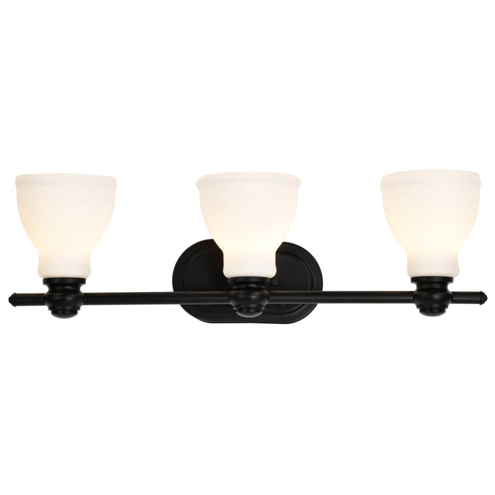 Vanity Nuvo 60-8023 Russel - 3 Light Vanity - Matte Black with Satin White Glass Nuvo
