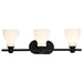 Vanity Nuvo 60-8023 Russel - 3 Light Vanity - Matte Black with Satin White Glass Nuvo