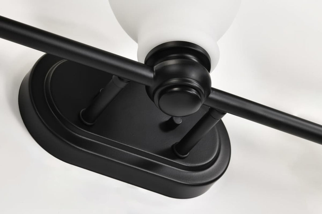 Vanity Nuvo 60-8023 Russel - 3 Light Vanity - Matte Black with Satin White Glass Nuvo