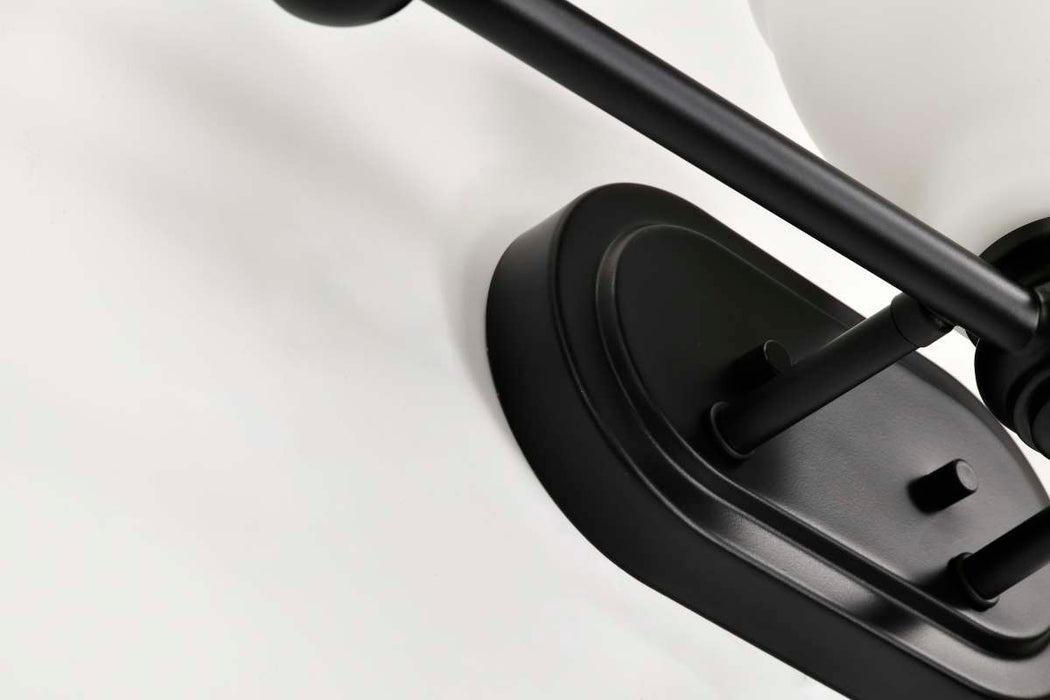 Vanity Nuvo 60-8023 Russel - 3 Light Vanity - Matte Black with Satin White Glass Nuvo