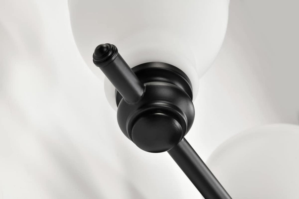 Vanity Nuvo 60-8023 Russel - 3 Light Vanity - Matte Black with Satin White Glass Nuvo