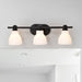 Vanity Nuvo 60-8023 Russel - 3 Light Vanity - Matte Black with Satin White Glass Nuvo