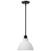 Mini Pendant Nuvo 60-8024 Russel - 10 Inch Mini Pendant - Matte Black with Satin White Glass Nuvo