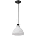 Mini Pendant Nuvo 60-8024 Russel - 10 Inch Mini Pendant - Matte Black with Satin White Glass Nuvo