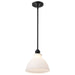 Mini Pendant Nuvo 60-8024 Russel - 10 Inch Mini Pendant - Matte Black with Satin White Glass Nuvo