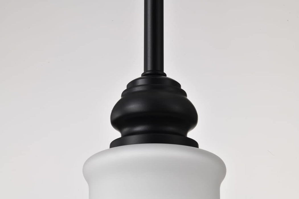 Mini Pendant Nuvo 60-8024 Russel - 10 Inch Mini Pendant - Matte Black with Satin White Glass Nuvo
