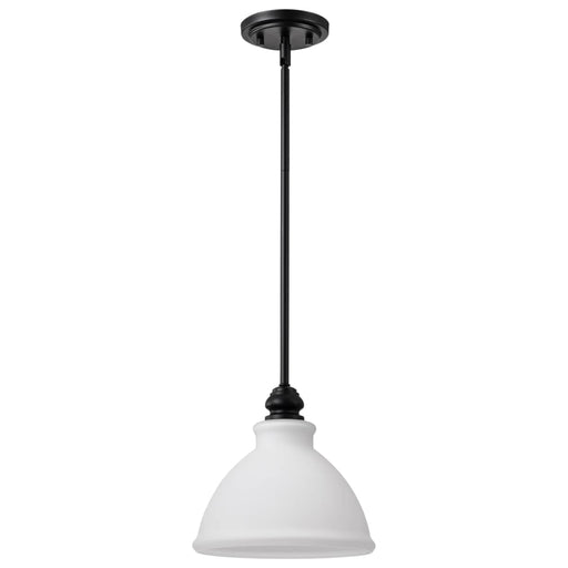 Mini Pendant Nuvo 60-8024 Russel - 10 Inch Mini Pendant - Matte Black with Satin White Glass Nuvo
