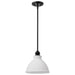 Mini Pendant Nuvo 60-8024 Russel - 10 Inch Mini Pendant - Matte Black with Satin White Glass Nuvo