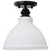 Semi Flush Nuvo 60-8025 Russel - 10 Inch Semi Flush Mount - Matte Black with Satin White Glass Nuvo