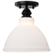 Semi Flush Nuvo 60-8025 Russel - 10 Inch Semi Flush Mount - Matte Black with Satin White Glass Nuvo
