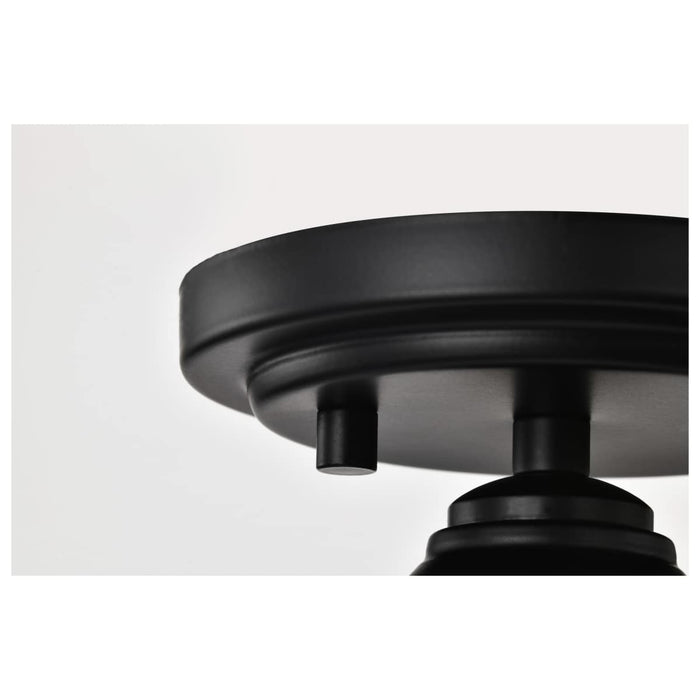 Semi Flush Nuvo 60-8025 Russel - 10 Inch Semi Flush Mount - Matte Black with Satin White Glass Nuvo