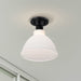 Semi Flush Nuvo 60-8025 Russel - 10 Inch Semi Flush Mount - Matte Black with Satin White Glass Nuvo