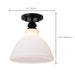 Semi Flush Nuvo 60-8025 Russel - 10 Inch Semi Flush Mount - Matte Black with Satin White Glass Nuvo