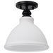 Semi Flush Nuvo 60-8025 Russel - 10 Inch Semi Flush Mount - Matte Black with Satin White Glass Nuvo