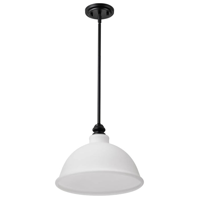 Pendant Nuvo 60-8026 Russel - 14 Inch Pendant - Matte Black with Satin White Glass Nuvo