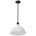 Pendant Nuvo 60-8026 Russel - 14 Inch Pendant - Matte Black with Satin White Glass Nuvo