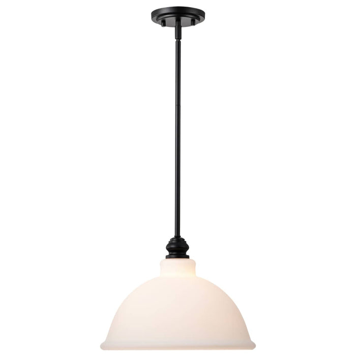 Pendant Nuvo 60-8026 Russel - 14 Inch Pendant - Matte Black with Satin White Glass Nuvo