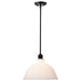 Pendant Nuvo 60-8026 Russel - 14 Inch Pendant - Matte Black with Satin White Glass Nuvo