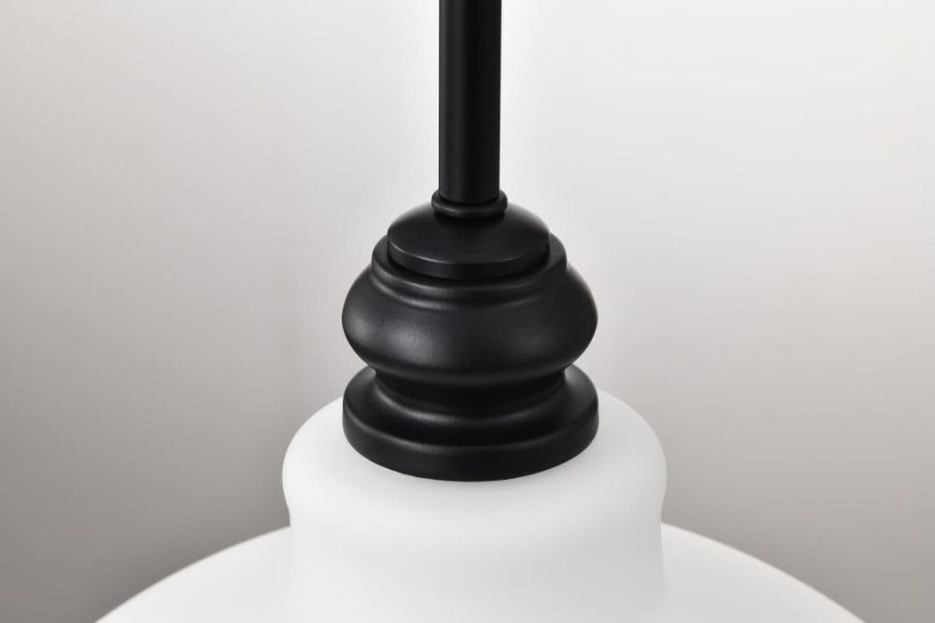 Pendant Nuvo 60-8026 Russel - 14 Inch Pendant - Matte Black with Satin White Glass Nuvo